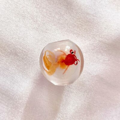 14mm Goldfish Chinese Inner Painted Handmade Glass Bead