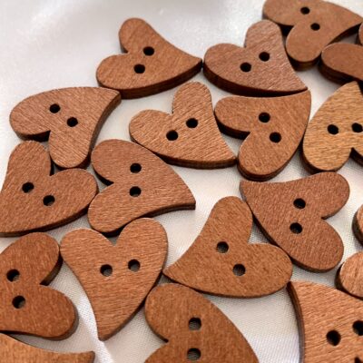 19mm Whimsical Heart Love Wooden Button