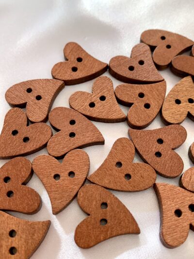 19mm Whimsical Heart Love Wooden Button