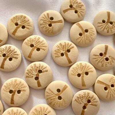 15mm Engraved Tree of Life Wooden Button