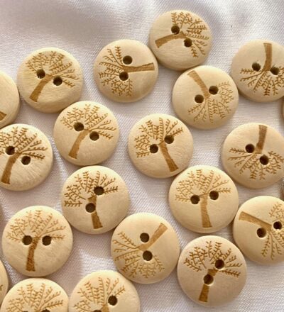 15mm Engraved Tree of Life Wooden Button