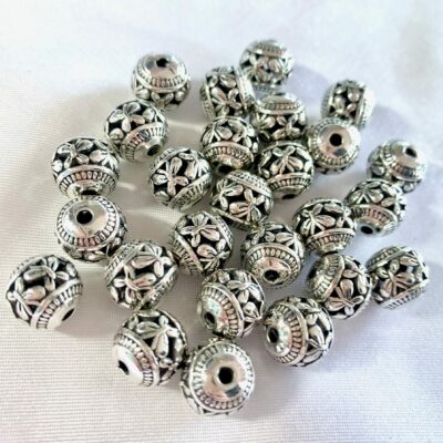 10mm Antique Silver Hollow Butterfly Metal Large Hole Spacer Bead