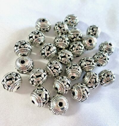 10mm Antique Silver Hollow Butterfly Metal Large Hole Spacer Bead