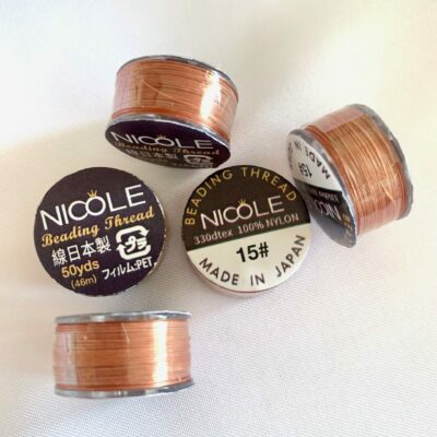 Japanese Pre-Waxed Copper Brown Nylon Beading Thread