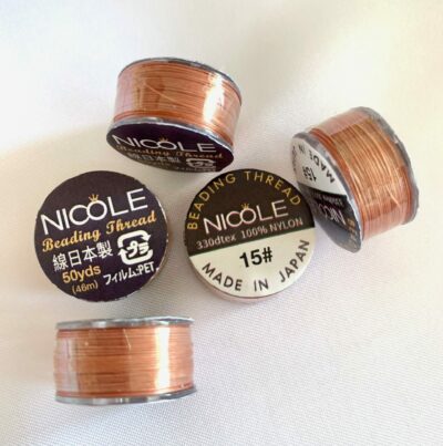 Japanese Pre-Waxed Copper Brown Nylon Beading Thread