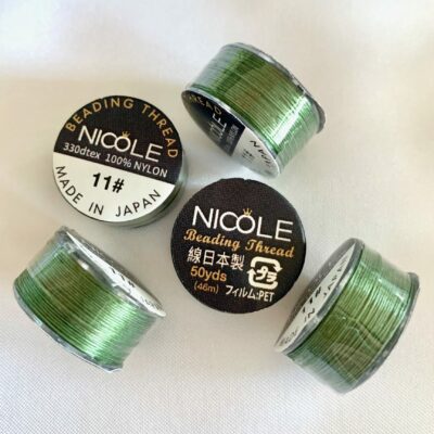 Japanese Forest Green Pre-Waxed Nylon Beading Thread 50 yards