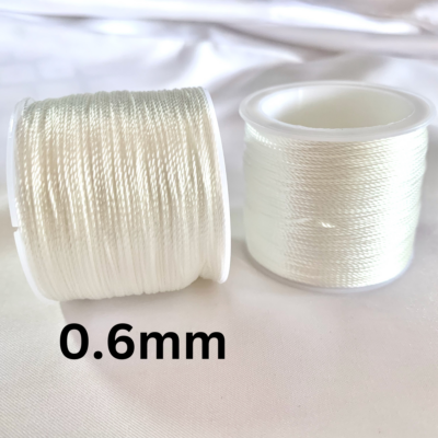 0.6mm White Nylon Cord 50 metres or 54 yards