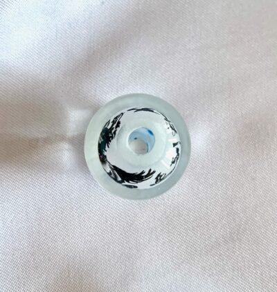 HOLE_20mm Black Horse Round Chinese Inside Painting Handmade Glass Bead