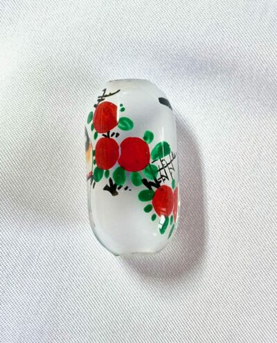 FLIP_Twin Oriental Magpie Floral Chinese Inside Painting Handmade Glass Bead