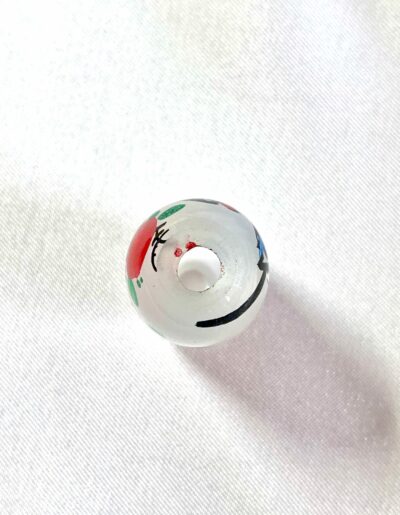 HOLE_Twin Oriental Magpie Floral Chinese Inside Painting Handmade Glass Bead